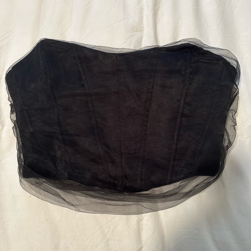 ZARA black tulle corset top
